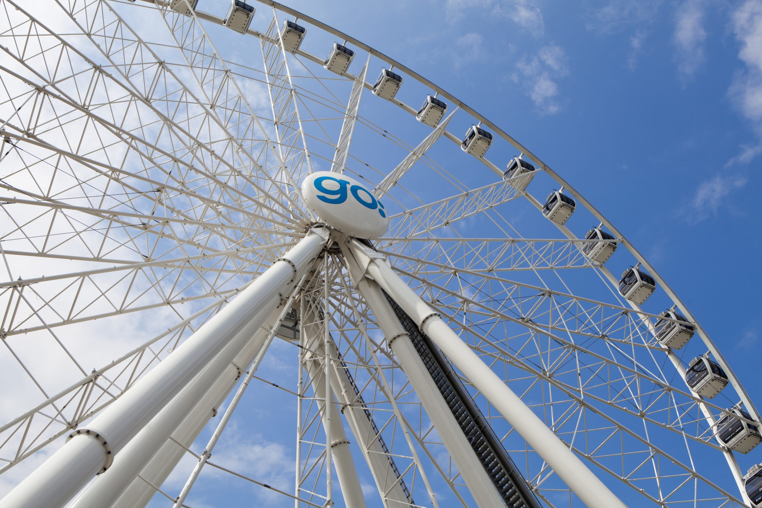 Göteborg, Sweden - July 3, 2011: Goteborgshjulet, located at Kanaltorget in Gothenburg, is a giant ferris wheel 60 metres tall. It has 42 pods.